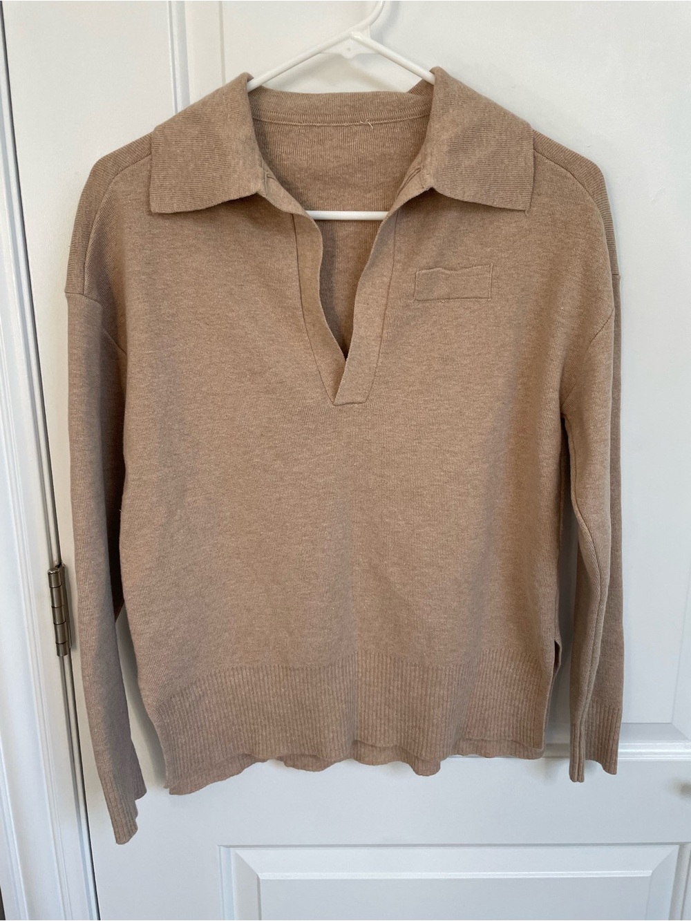 Oat New York Polo-Style V-Neck Sweater